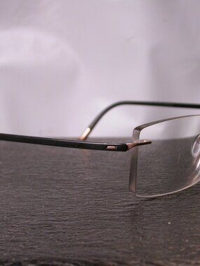 Silhouette Titan Frameless Black and Gold Eyeglasses Made in Austria